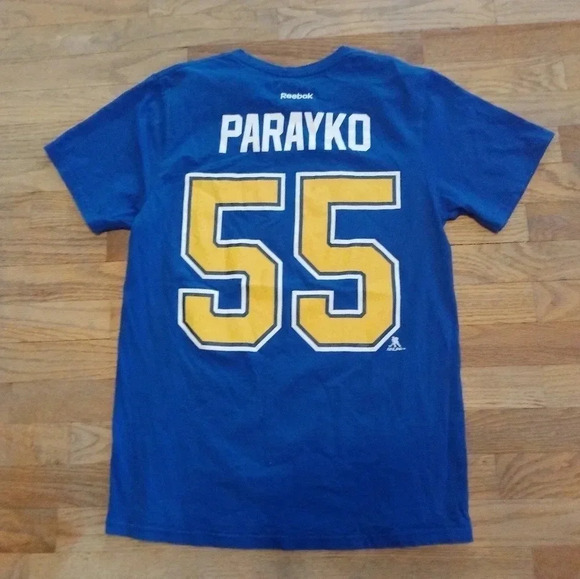 St. Louis Blues Hockey Colton Parayko NHL Reebok T-Shirt Men's Small Medium - Picture 1 of 7